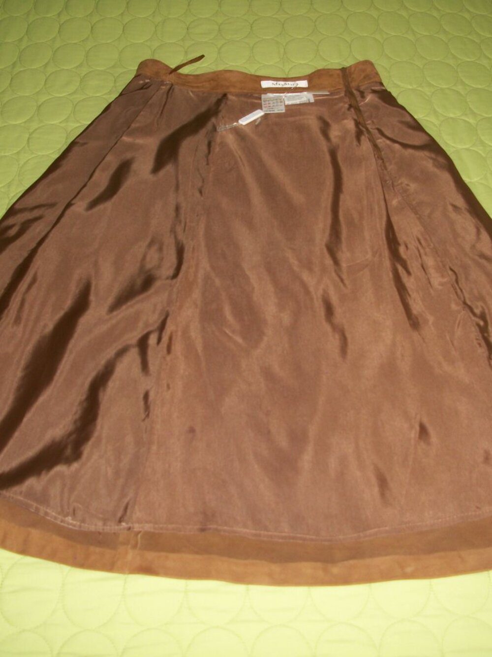 MaxMara Brown Suede A-Line Skirt - Picture 12 of 13